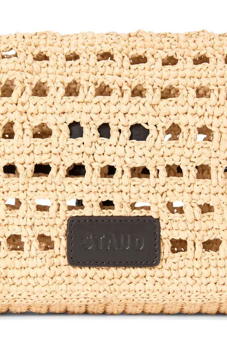 STAUD Harlow Raffia Shoulder Bag, Alternate, color, Raffia Crochet
