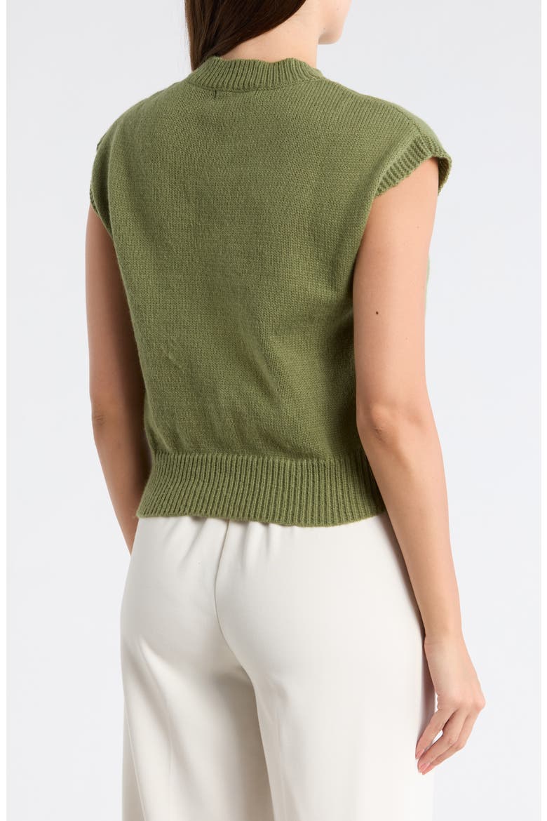 Floral Appliqué Sweater, Alternate, color, GREEN