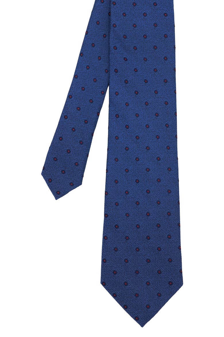 Dot Print Tie, Alternate, color, NAVY/ RED