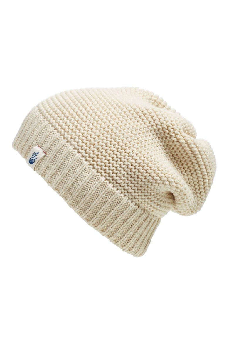 The North Face 'Purrl' Knit Beanie, Main, color, VINTAGE WHITE