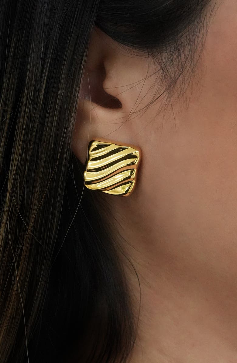 Argento Vivo Sterling Silver The Mirage Stud Earrings, Alternate, color, Gold