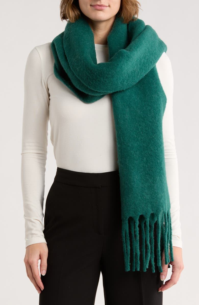Vince Wool & Alpaca Fringe Scarf, Main, color, Bright Green