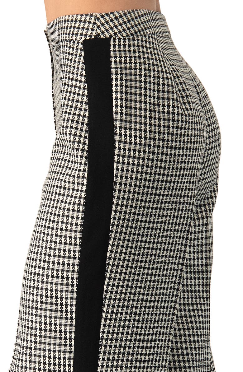 IVONNE Checkered Wide-Leg Trousers With Side Stripe, Alternate, color, Black