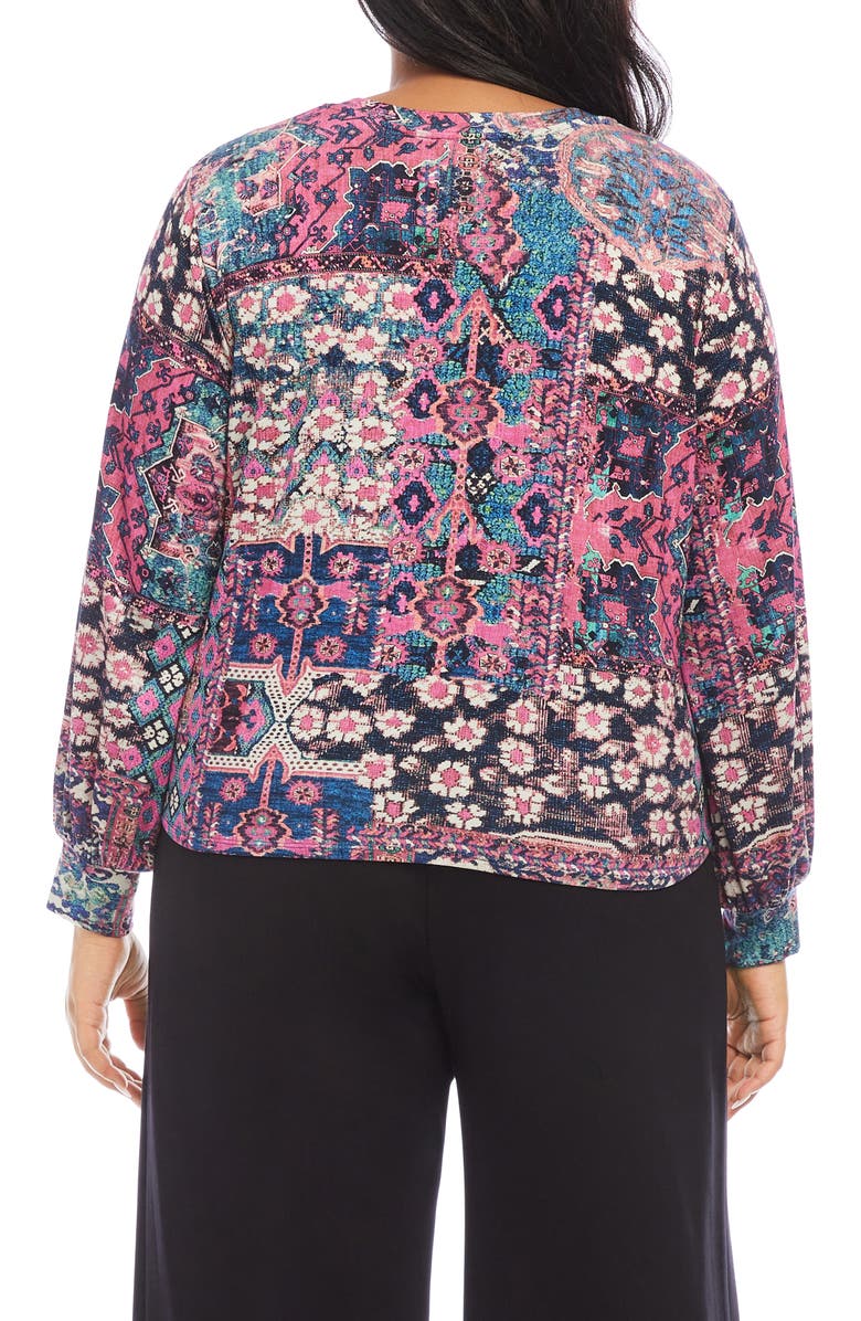 Karen Kane Abstract Print Drape Front Top, Alternate, color,