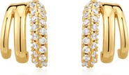 Luv AJ Cubic Zirconia Huggie Earrings
