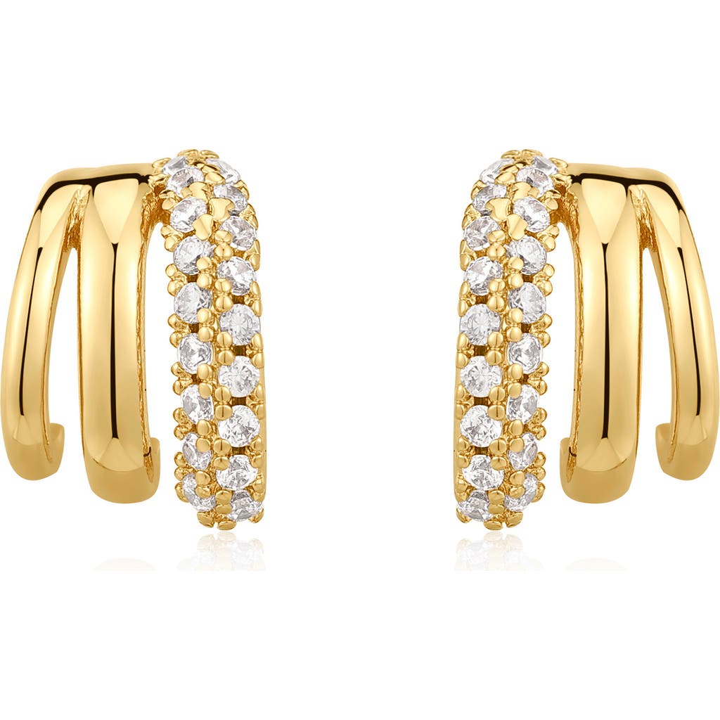 Luv Aj Cubic Zirconia Huggie Earrings