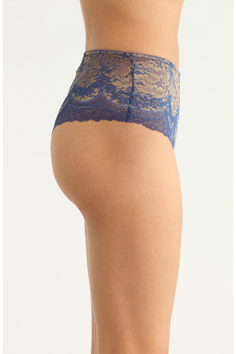 Lace Hipster Panties, Alternate, color, DENIM BRASS