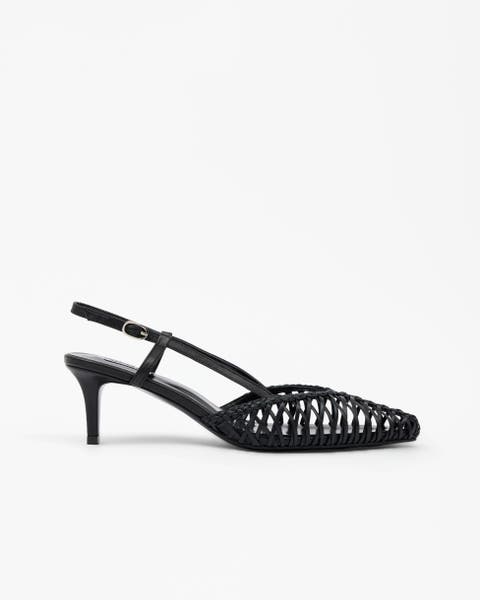 Tessa Woven Pointed Slingback Sandals