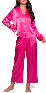 In Bloom by Jonquil Sasha Heart Print Satin Pajamas