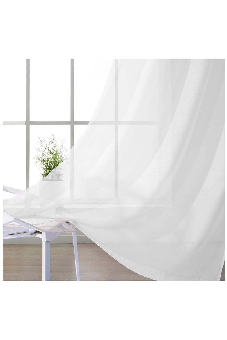 Set of 2 Sheer Curtain Panels, Alternate, color, WHITE
