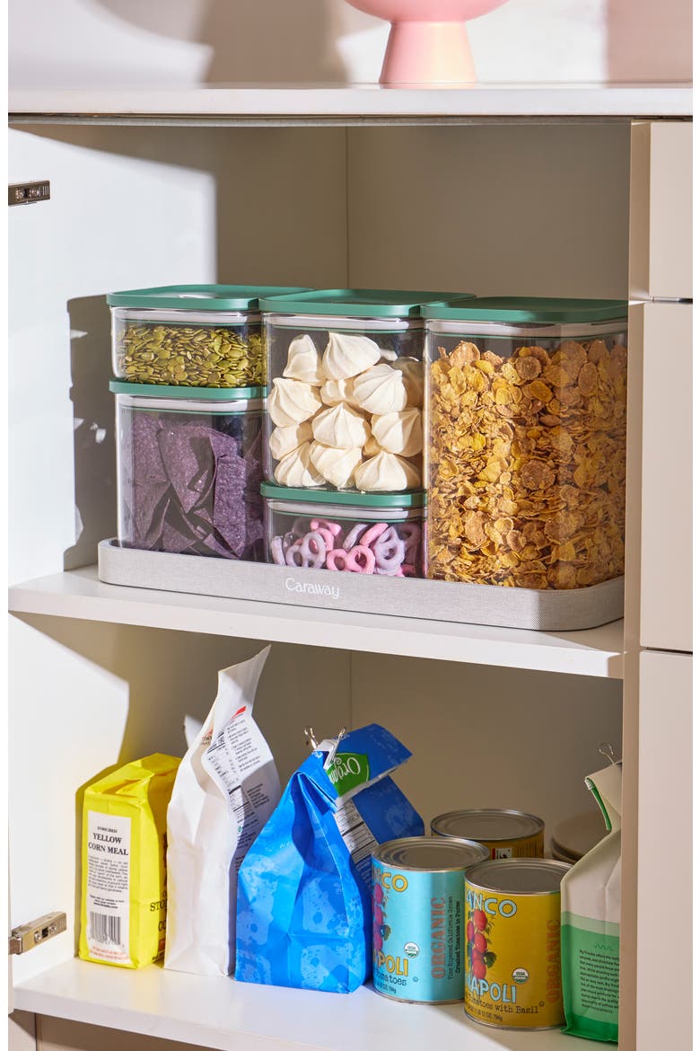 Set of 5 Airtight Storage Containers, Alternate, color, NAVY