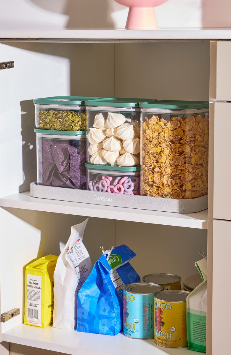 CARAWAY Set of 5 Airtight Storage Containers, Alternate, color, Gray