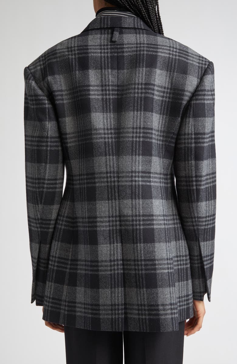 Proenza Schouler Daria Plaid Oversize Virgin Wool Blazer, Alternate, color, Grey Multi