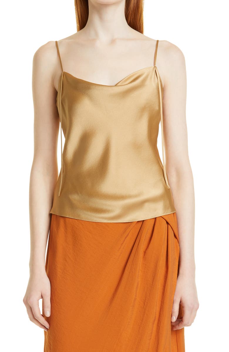 Vince Draped Silk Camisole, Main, color, 