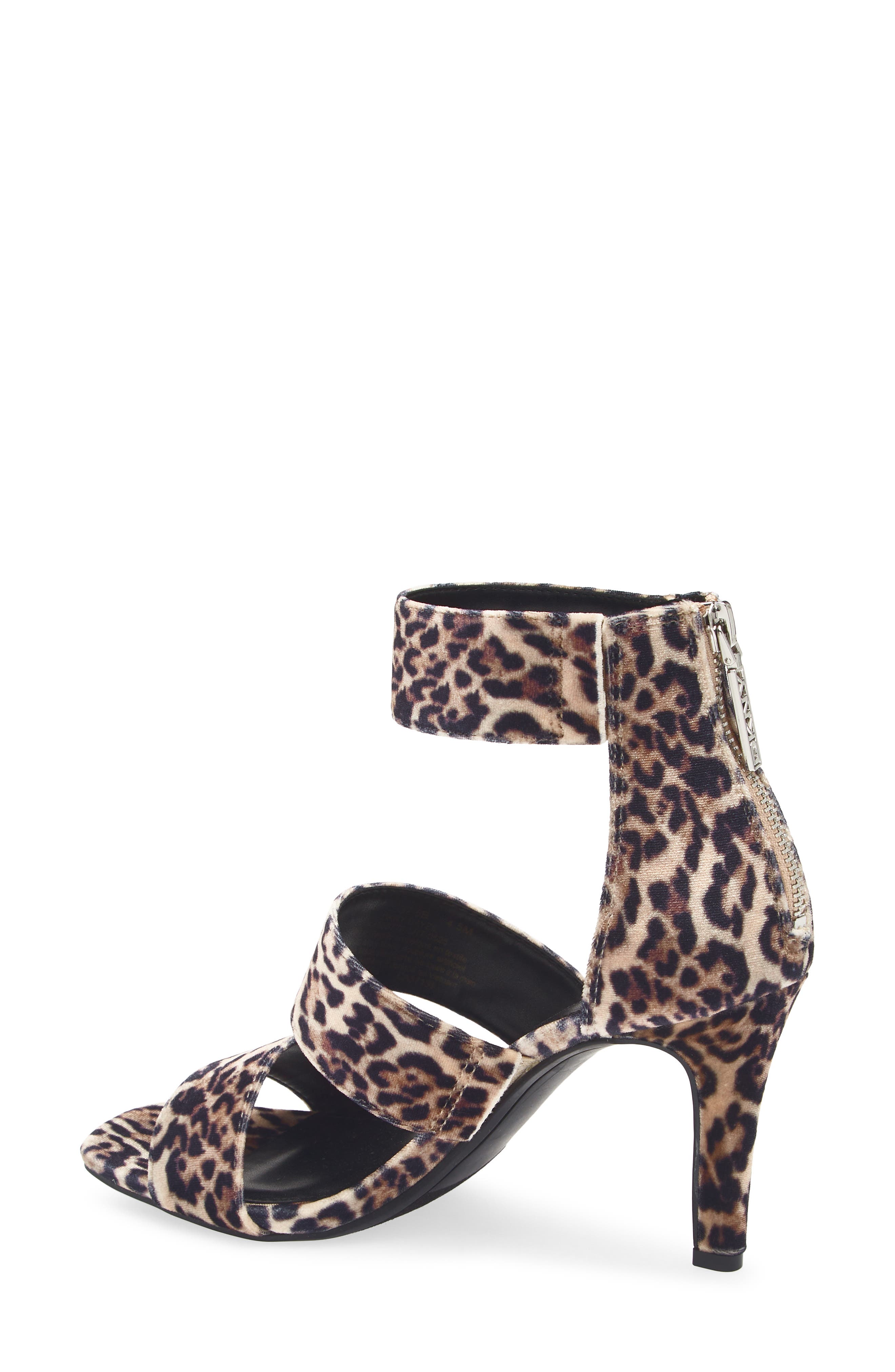 DKNY Bayzil Leopard Print Velvet Sandal, Alternate, color, Natural
