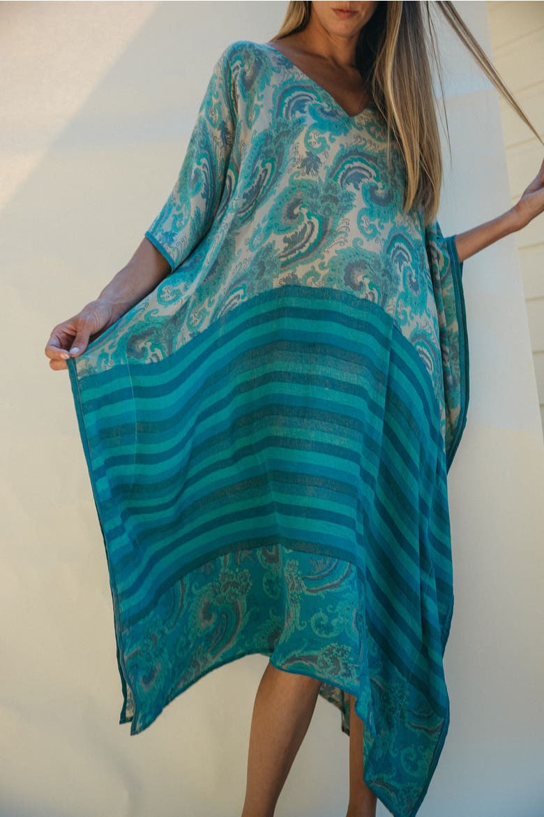 Long Caftan Dume, Alternate, color, Blue