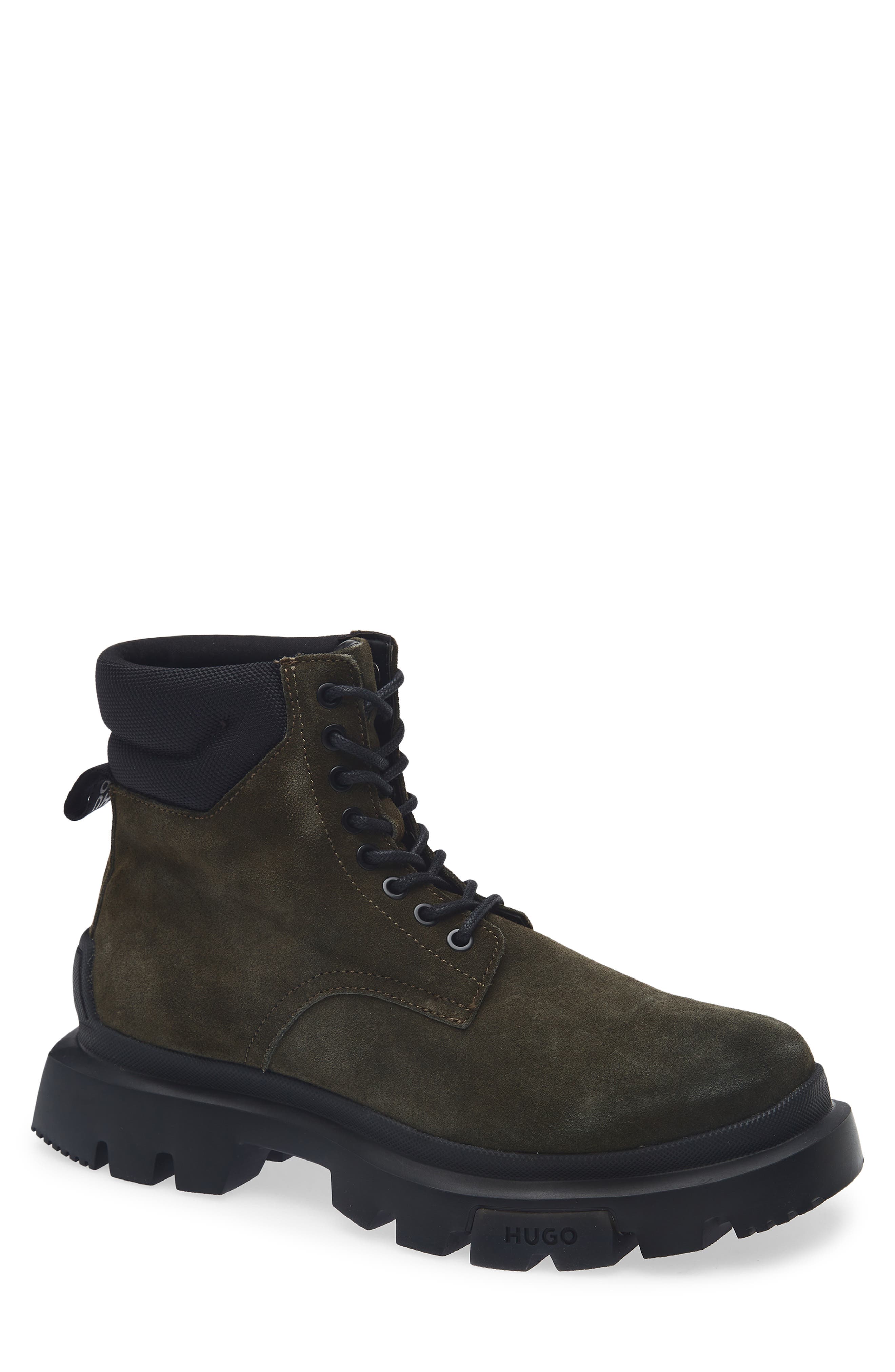 BOSS Fabyan Boot, Main, color, Dark Green