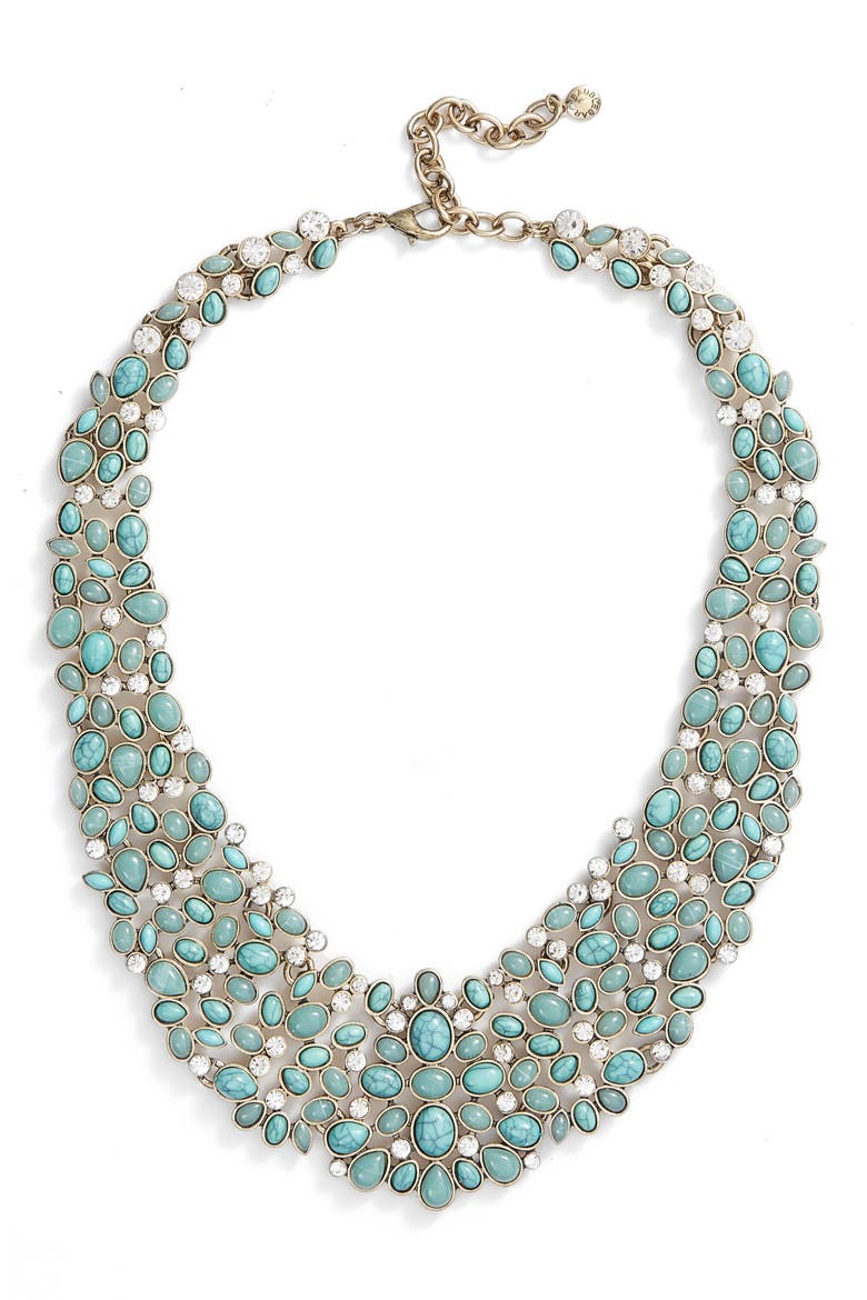 Kew Crystal Collar Necklace, Main, color, TURQUOISE