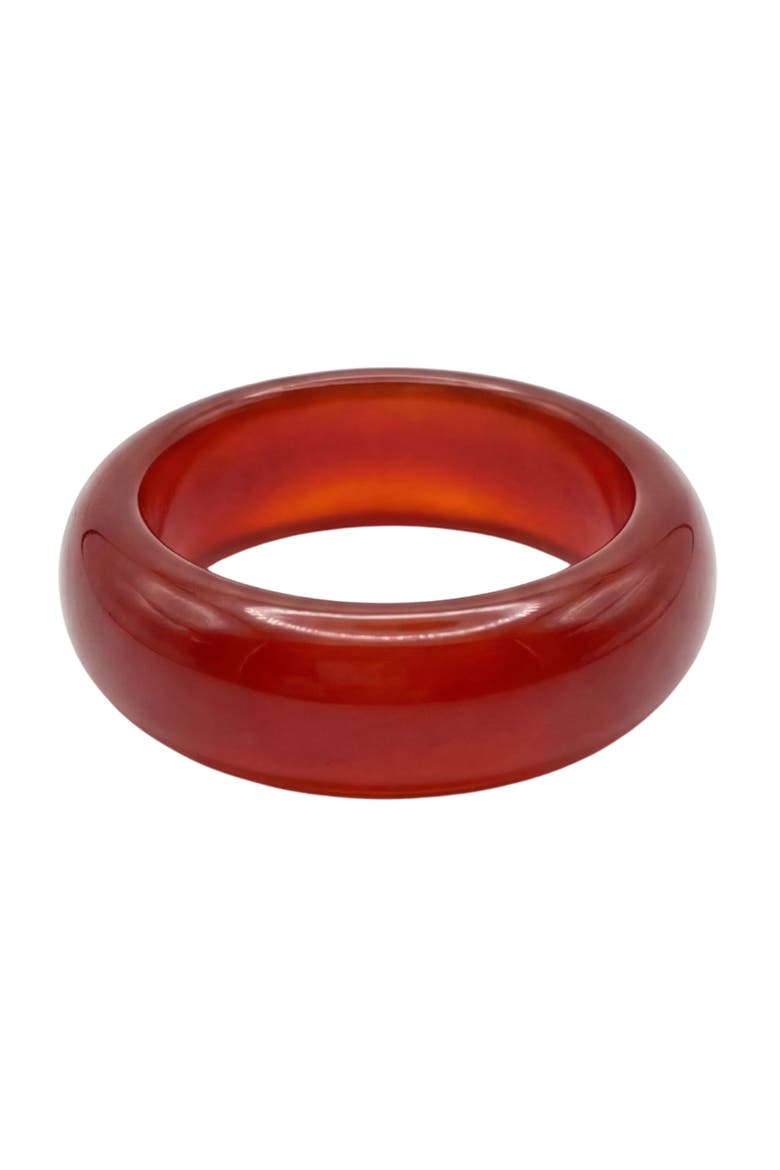 Persimmon Dark orange jade stone ring, Main, color, Red