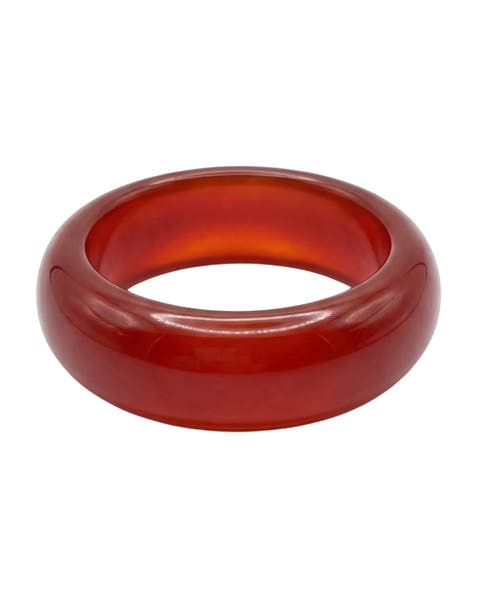 Persimmon Dark orange jade stone ring