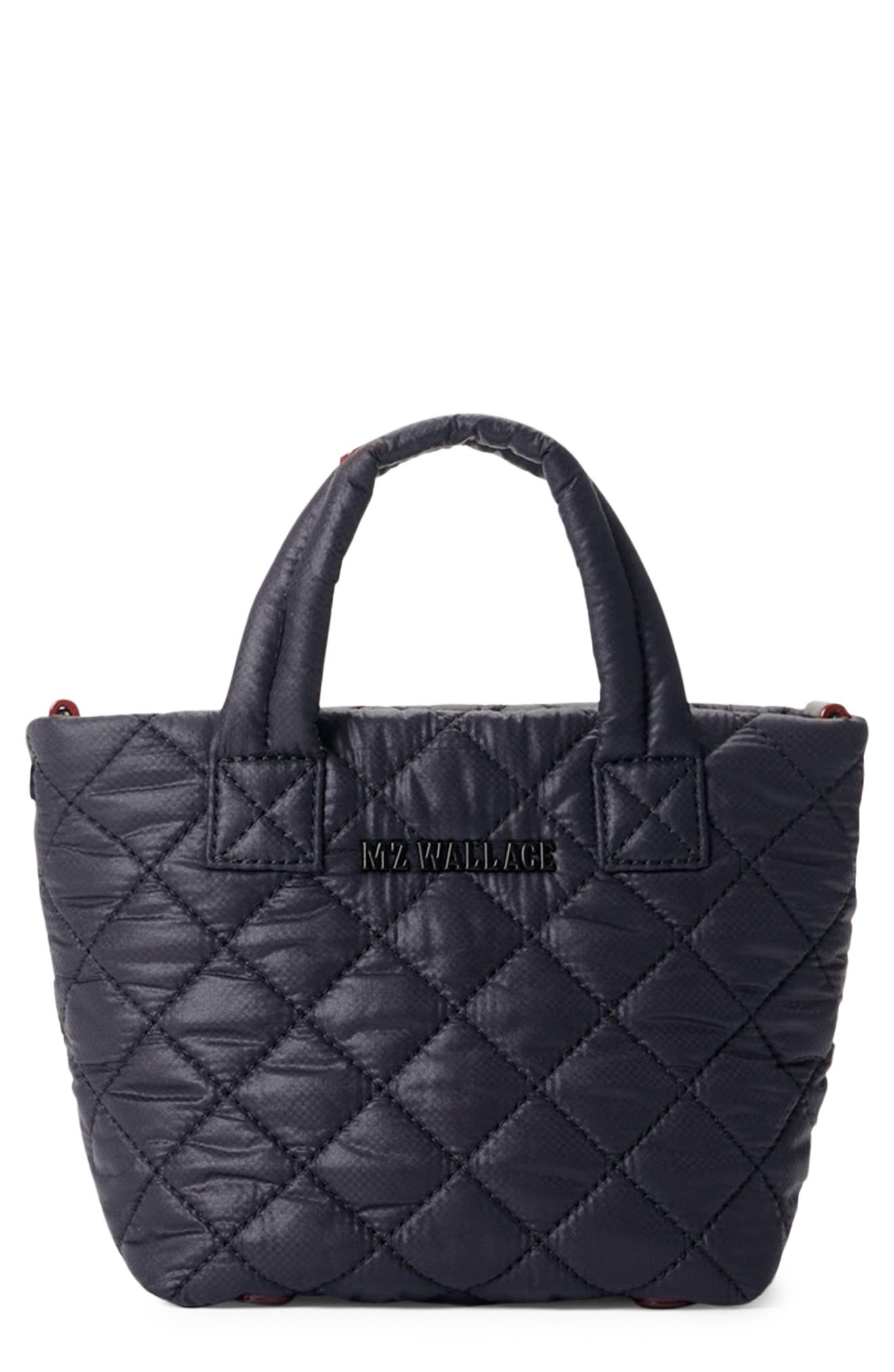 Petite Metro Deluxe Quilted Nylon Tote, Main, color, BLACK LACQUER