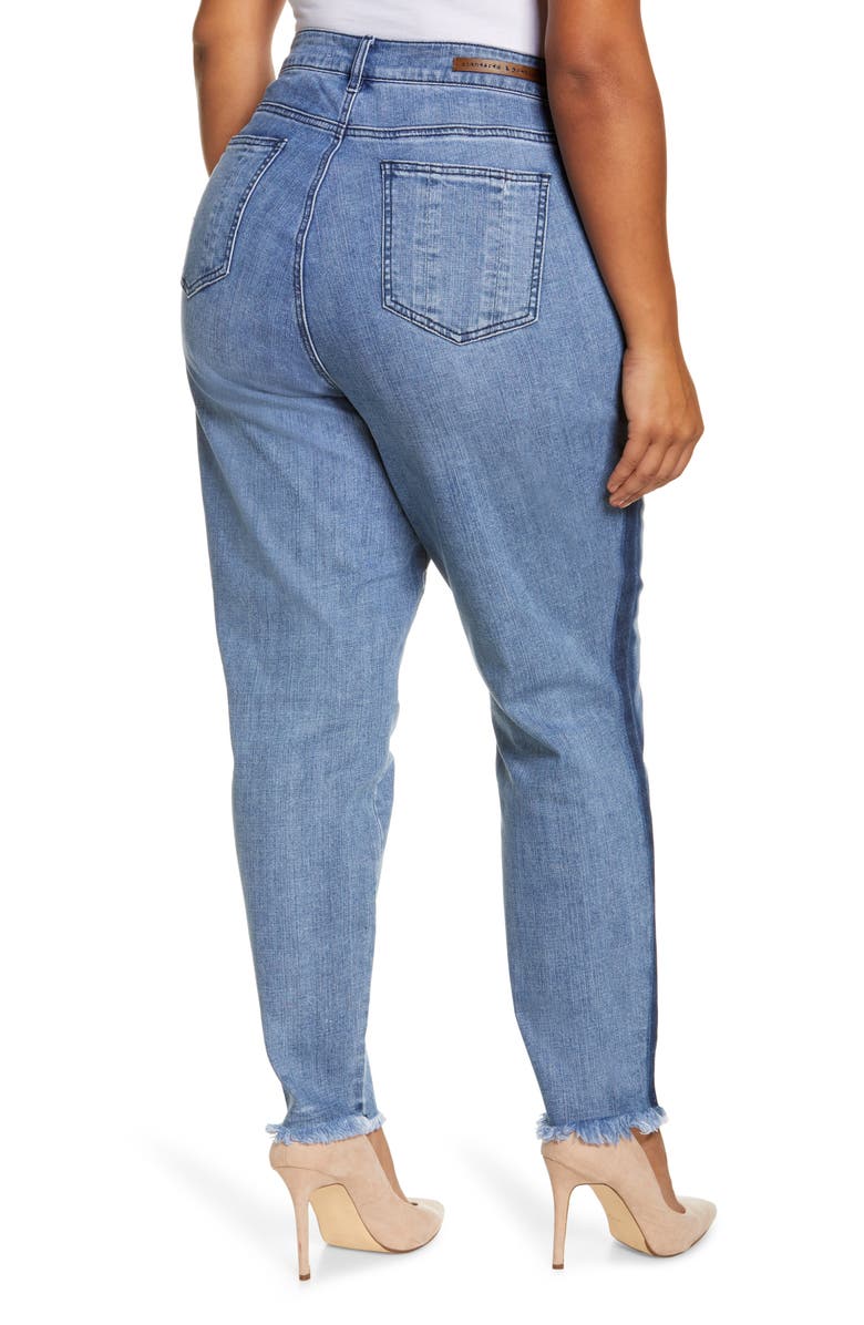 Standards & Practices Shadow Stripe High Waist Skinny Jeans, Alternate, color, Shadow