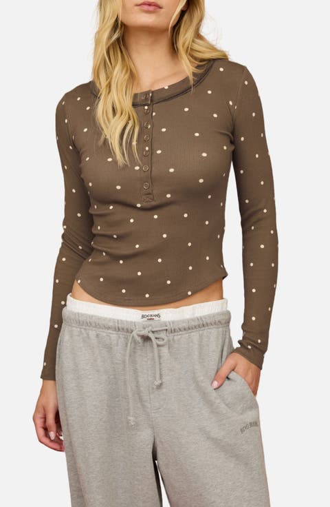 Polka Dot Henley Top