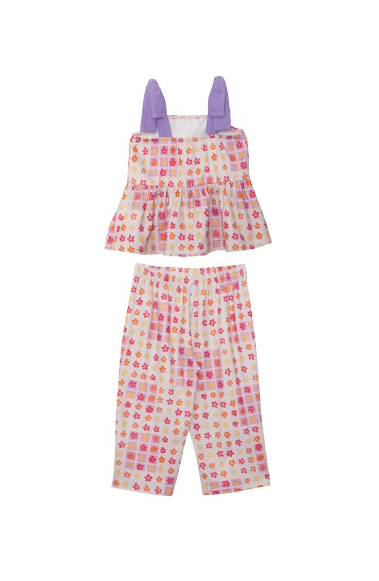 Mabel + Honey Petal Power Tank Sleeve with Knot Detail Two Piece Set, Alternate, color, Purple
