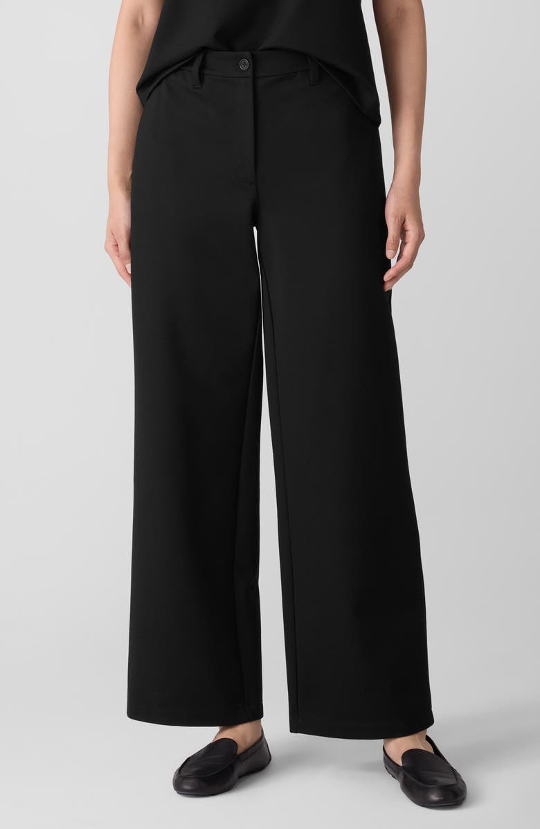 Eileen Fisher High Waist Wide Leg Pants, Main, color, Black
