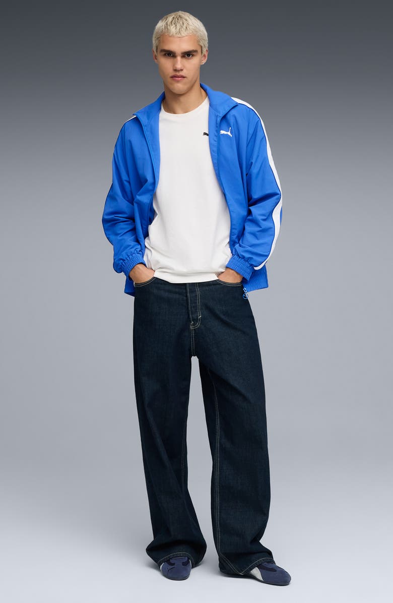 PUMA T7 Oversize Track Jacket, Alternate, color, Mountain Blue