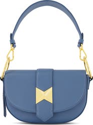 Mac Duggal Gold Plated Hardware Grain Leather Saddle Bag