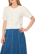 1.STATE Short Sleeve Cable Cardigan