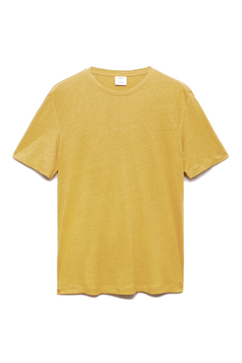 Slim Fit Linen Blend T-Shirt, Alternate, color, CURRY