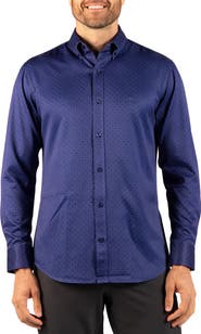 TailorByrd Check Printed Long Sleeve Performance Shirt