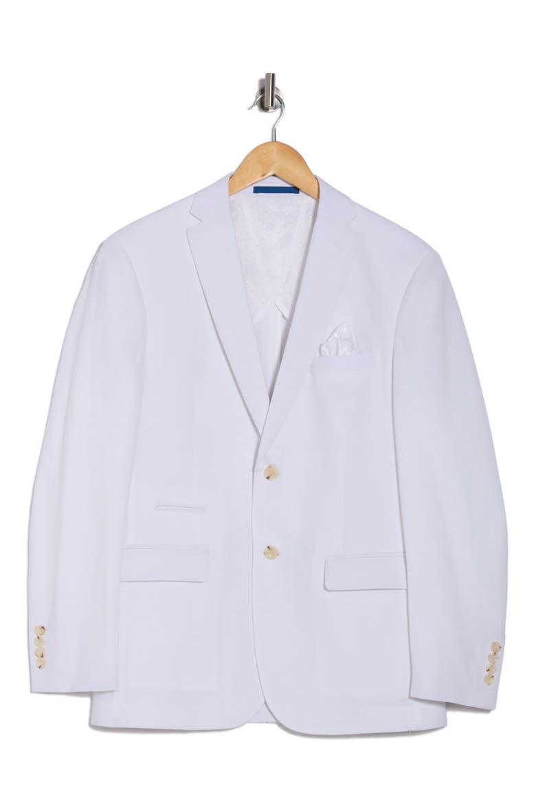 Slim Fit Solid Linen Blend Blazer, Alternate, color, WHITE