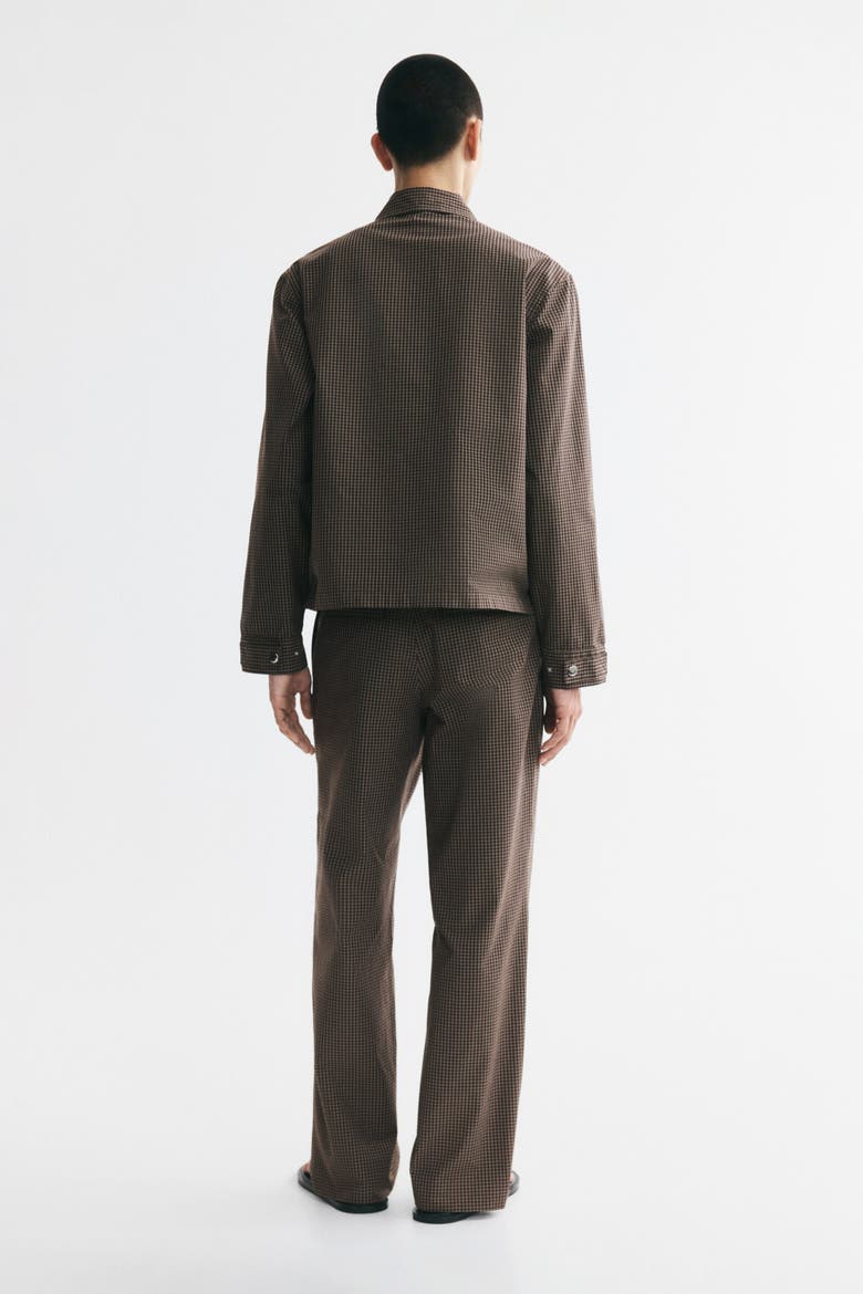 Relaxed-fit Wide-leg Pants, Alternate, color, Dark brown/checked