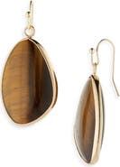 Cara Circle Stone Drop Earrings