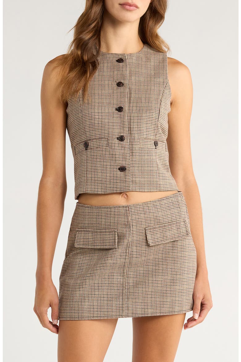 Plaid Crop Vest, Main, color, BETWEEN THE LINES