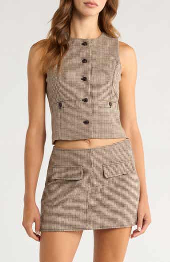 BLANKNYC Plaid Crop Vest