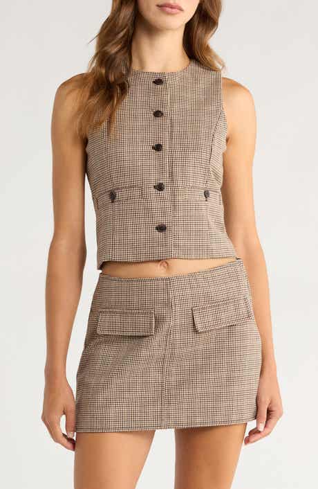 BLANKNYC Plaid Crop Vest