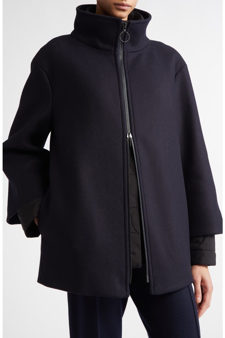 2-in-1 Felted Wool Blend Car Coat, Alternate, color, NAVY-BLACK