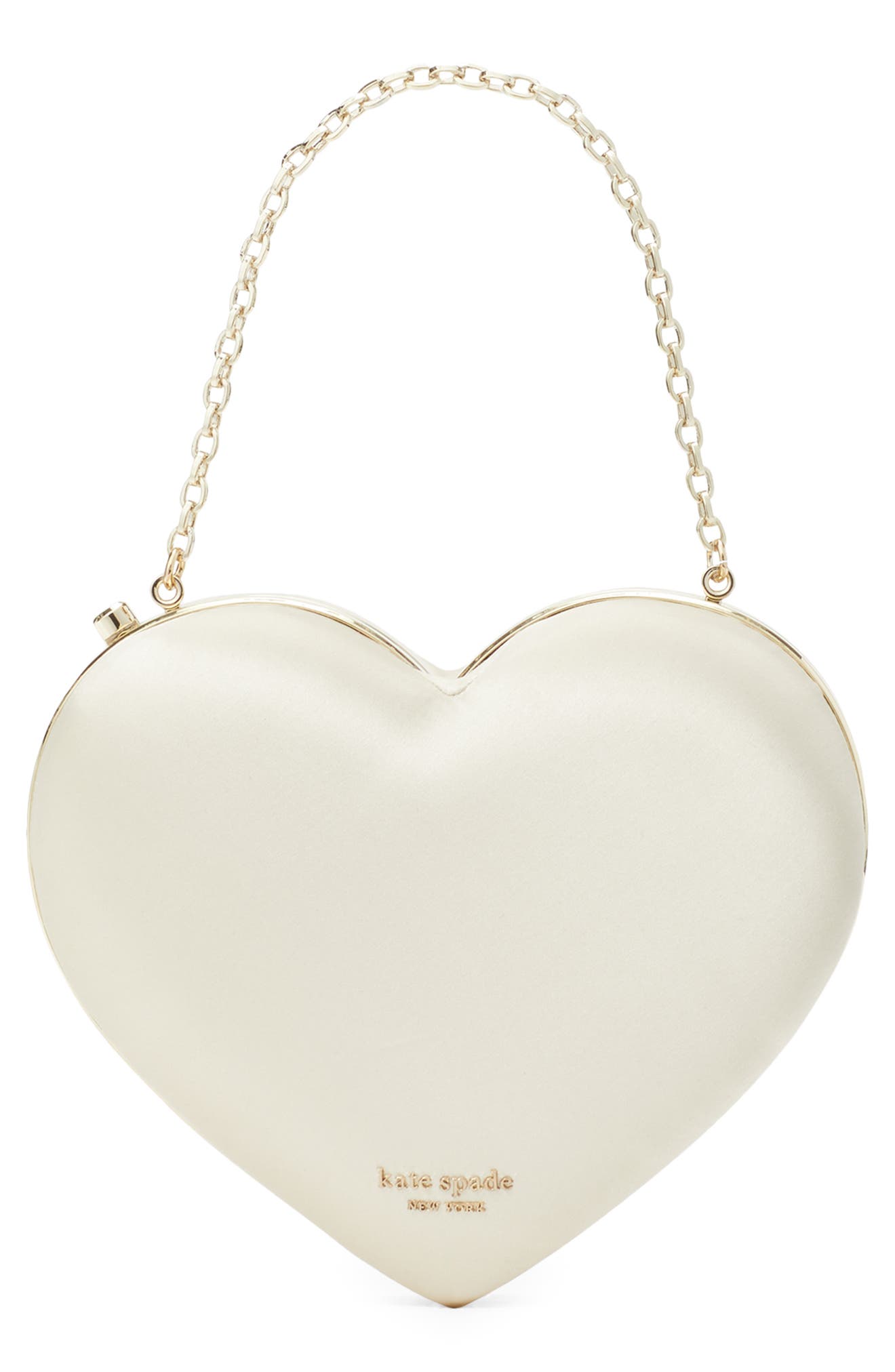 Kate Spade New York bridal embellished 3d heart clutch, Alternate, color, 