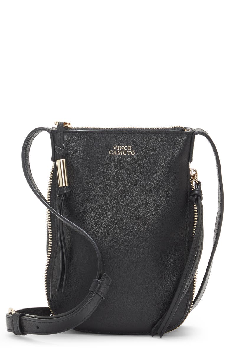 Vince Camuto Kenzy Leather Phone Crossbody Bag, Main, color, 