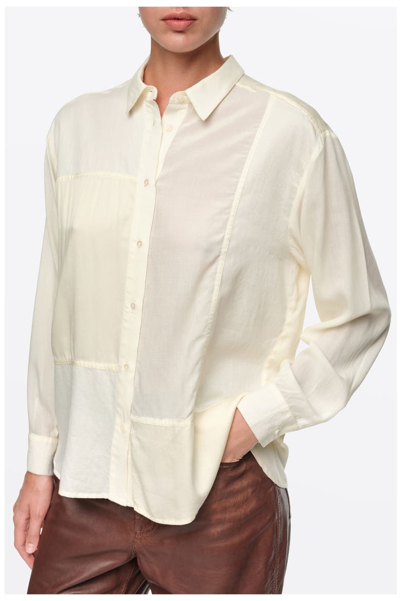 Patchwork Straight Shirt, Alternate, color, CREAM