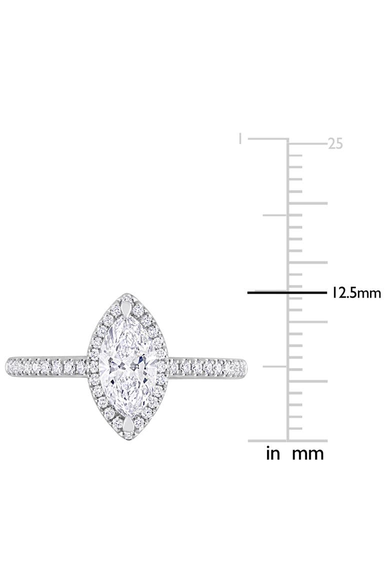 1-1/2 CTW Lab-Grown Diamond Marquise Halo Ring 14k, Alternate, color, White Gold