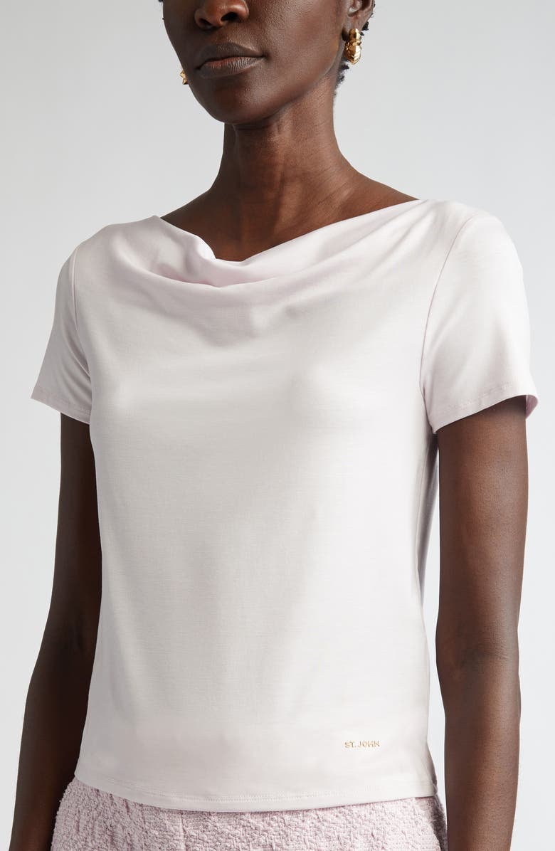 ST. JOHN Cowl Neck Knit Top, Alternate, color,