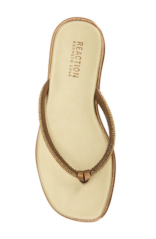 Reaction Kenneth Cole Wynwood Crystal Strap Flip Flop In Bronze