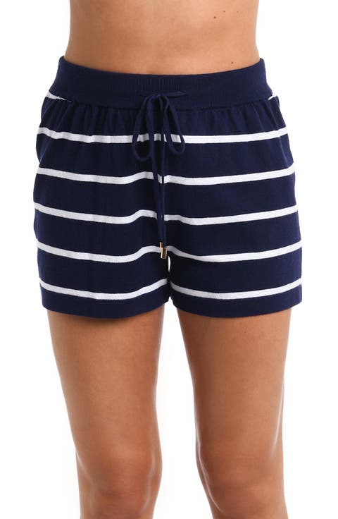 Yacht Stripe Cover-Up Shorts