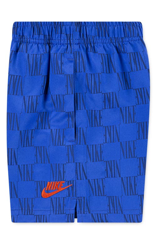 Nike Kids' Logo Check Athletic Shorts In Game Royal