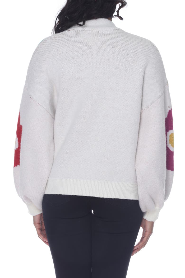 Flower Pop Cardigan, Alternate, color, IVORY